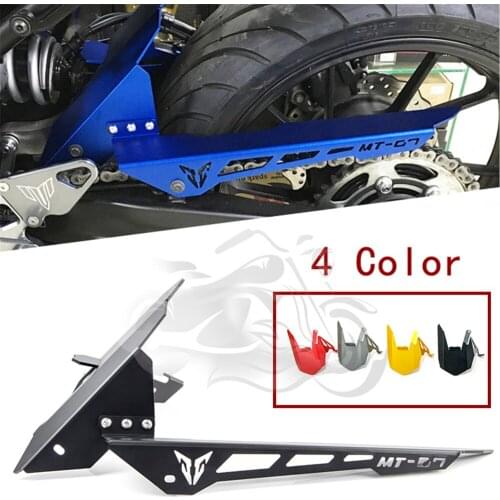 Aluminum Motorcycle Rear Wheel Tire Fender Mudguard Chain Cover Protective Guard Fit For YAMAHA MT-07 FZ-07 2013 - 2017 MT07