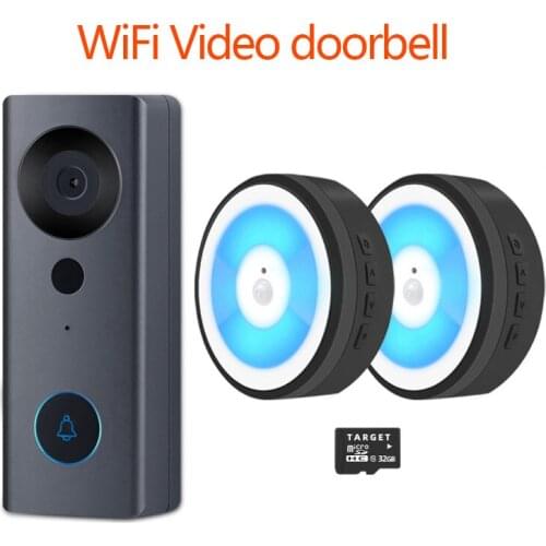 1080P Tuya Wireless WIFI High Definition Visual Intelligent Night Light Doorbell Camera Smart Life/Tuya App Remote Control Video