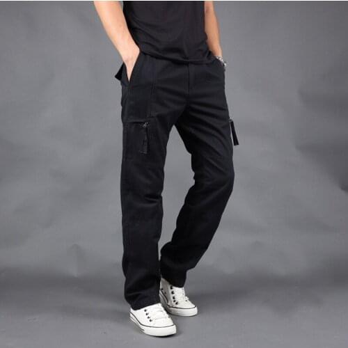 Mens Casual Cotton Pants Multi-Pockets Tactical Trousers Outdoor Fishing Hiking Camping Work Cargo Pantalon Tactico Hombre 5XL