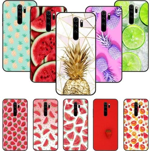 Phone Case For Xiaomi Redmi Note 8 8T 7 7A 9 9S 8A 4 5 Pro Black Cover Hoesjes Art Shell Fashion Waterproof Soft Fresh Fruit