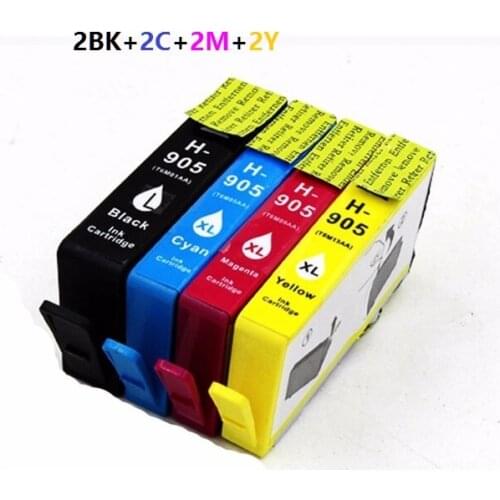 INKWAY 8 PCS New ink Cartridge for HP905 HP 905 for HP OfficeJet 6950 6956 All-in-One Printer for HP OfficeJet Pro 6960 6970