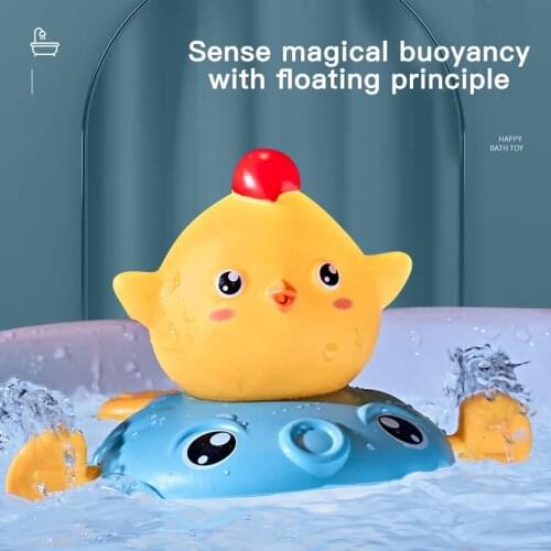 Baby Bath Toys Kids Water Playing Toys Water Thermometer Cartoon Chicken Pufferfish Swimming Spraying Water Pull-wire Toys