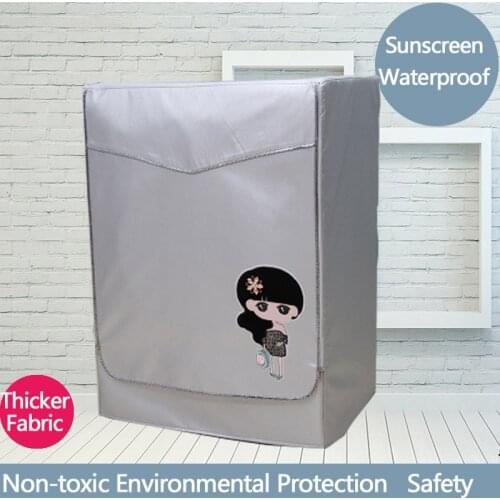 Home Waterproof Cover for Washing Machine Silver Coating Oxford Cloth Protective Cover Sunscreen Drum Washer Dustproof Case