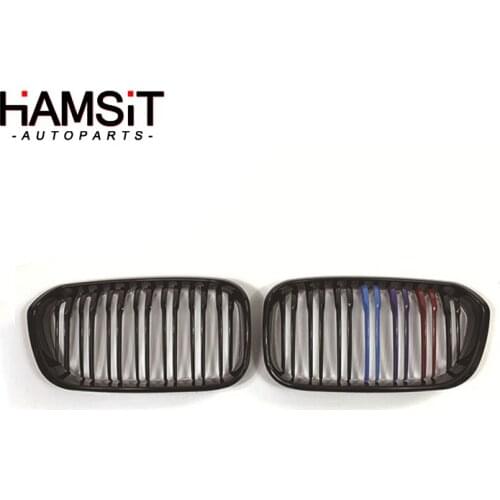 Hamsit Two-line three-color Front Grille grid car modification heat dissipation grille For BMW 1 Series F20 2015-2020