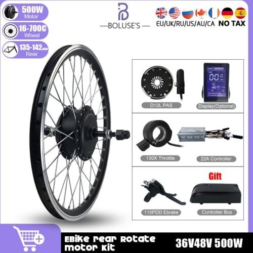 Ebike Conversion Kit 36V 48V 250W Rear Rotate hub motor wheel 16-29 inch 700C Rear dropout 135-142mm Electric bike Motor KIt