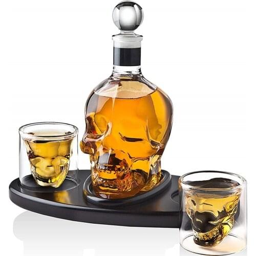 Creative Skull Glass Whisky Vodka Wine Crystal Bottle Spirits Cups Transparent Wine Drinking Cups Bar Home Hotsale Big Sale