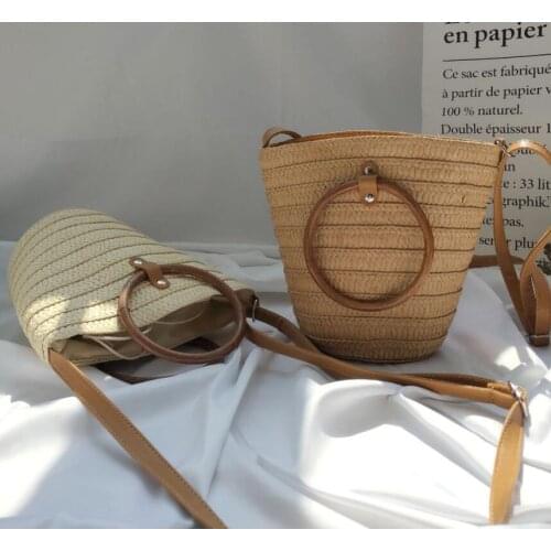 Round bag womens bag summer beach small fresh rattan cosmetic bag