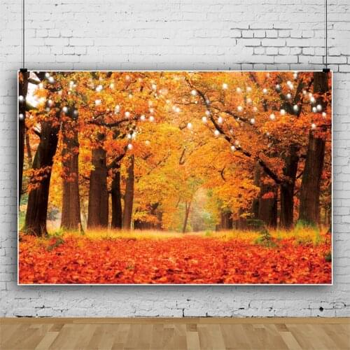 Laeacco Autumn Forest Maples Leaves Photo Background Light Decor Baby Child Photocall Poster Photographic Backdrop Photostudio