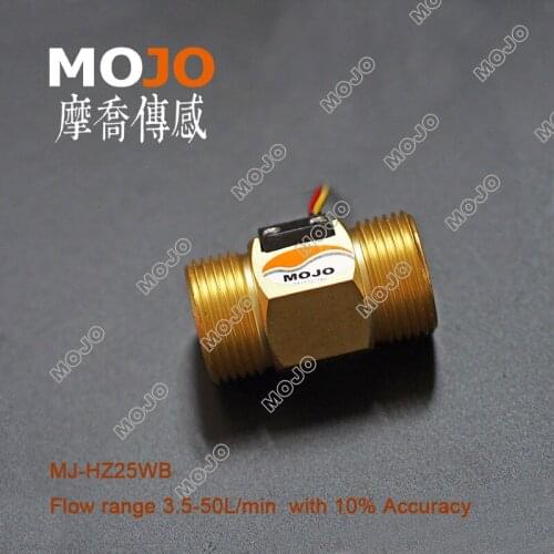 MJ-HZ25WB G1" Accuracy 10% 4-45L/min Water Diesel Brass DN25 Hall Effect Turbine Flow Sensor Meter Turbine Flowmeter