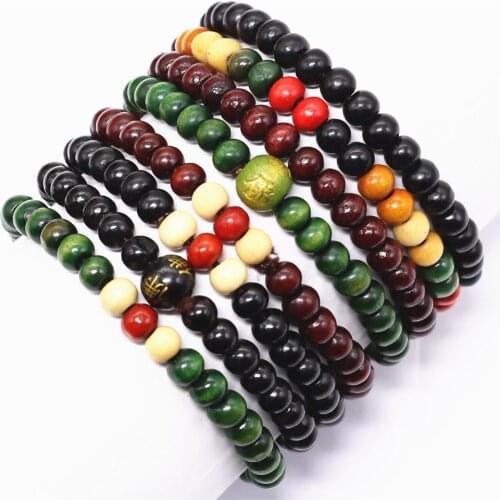 Fashion Punk Trendy Boho Wood Beads Bracelet Men Homme Bracelets for Women Jewelry Pulsera Hombre Erkek Bileklik Bijoux Bangtan
