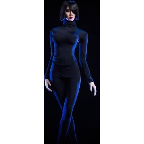 1/6 Scale Female Clothes Set 18XG24 Tight Pants and Coat High Collar Black and White for 12''Action Figure Accessories Model