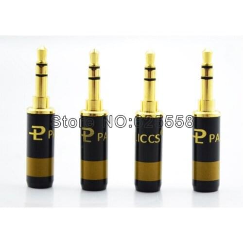 Paliccs gold plated 3.5MM Stereo 3Pole Audio Connector male adpater For DIY Solder 4PCS