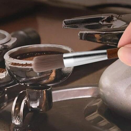 Hot Sale Manual Coffee Grinder Soft coffee brush Portable Coffee Maker Brush Espresso Maker Brush Cleaning Brush Wood Handle