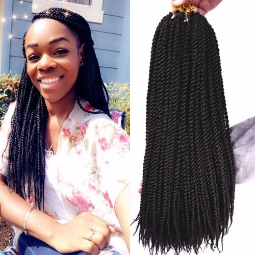 Full Star senegalese twist Crochet Hair 14" 18'' 30Roots 75g Synthetic hair crochet braids black Ombre brown Bug Blonde Color