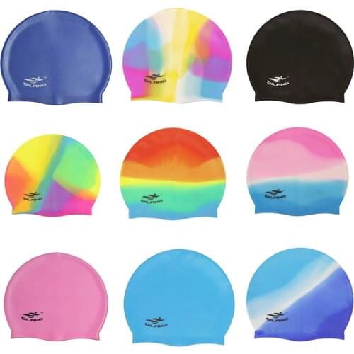2020 Swimming Cap Silicone Women Men Waterproof Plus Size Colorful Adult Long Hair Sports High Elastic Adults Swim Pool Hat