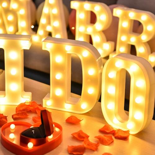 LED Lights Alphabet Letter Luminous Number Lamp Decor Battery Night Light for Home Birthday Wedding Christmas Party Decoration