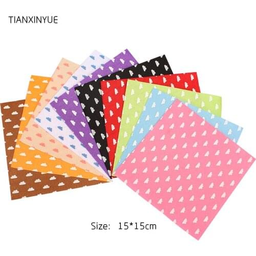 TIANXINYUE 10Pcs/lot 15*15cm Clouds fabric 1 MM Thick Polyester Nonwoven Felt Fabric Home Decor Sewing Dolls Crafts