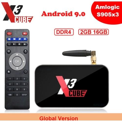 Original Ugoos TV Box X3 Cube Amlogic S905X3 Android 9.0 2G/16G X3Pro 4G/32G 2.4G/5G WiFi 1000M set top box Smart Media player