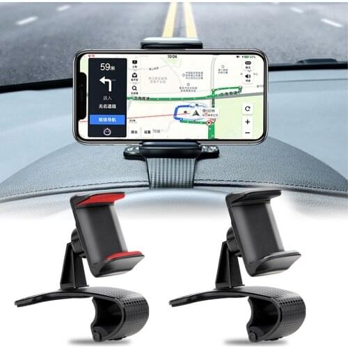 Universal Rotatable Car Mount Buckle Type Dashboard Phone Holder Bracket With Non-Slip Pad HUD Instrument Clamp Center Console