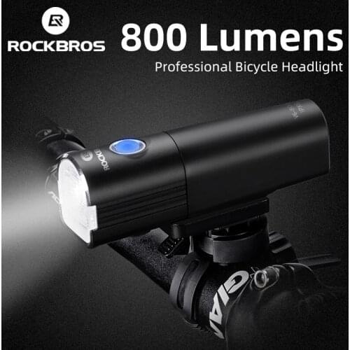 ROCKBROS Bike Light Waterproof USB Charging Bicycle Headlight 800 Lumen Multiple Modes Flashlight Bicycle Handlebar Light