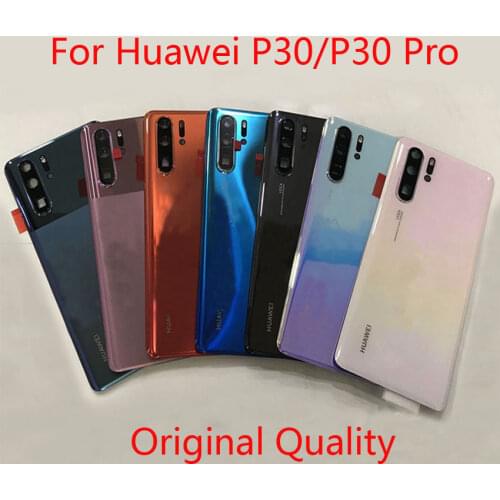 100% Original NEW For Huawei P30 Pro Back Battery Cover Rear Glass Door Housing Case For Huawei P30 Battery Cover+Camera Lens