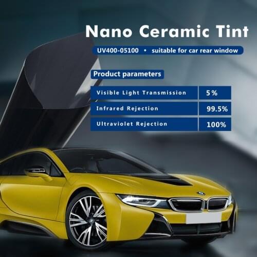 0.5x4m 5%VLT Nano Ceramic Solar Tint 100%UV proof window fim heat control anti UV car side window glass film