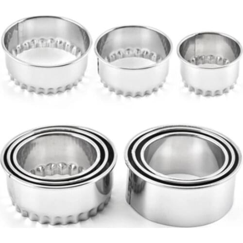 1/3Pcs Round/Flower Shaped Dough Cutting Tool Kitchen Gadgets Stainless Steel Dumplings Cutter Portable Dumplings Wrappers Molds