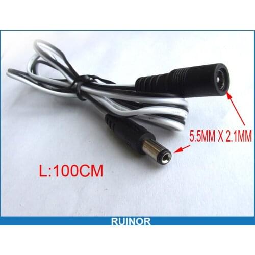 10pcs 5.5 x 2.1mm Jack Female to 5.5mm x 2.1mm DC Power Plug CCTV Cameras Cables