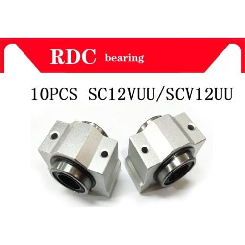 10pcs/lot SC12VUU SC12V SCV12UU 12mm High quality CNC pillow block linear slide for CNC router XYZ table 12mm bearing bushing
