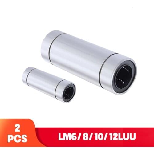 2pcs/lot Linear Ball Bearings LM6LUU LM8LUU LM10LUU LM12LUU 6mm 8mm 10 Part Bush Bushing 3D Printers Parts Aluminum Accessories