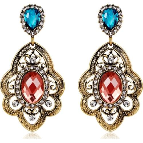 20pcs/lot New Fashion Ladies Luxury Classical Ruby Rhinestones Earrings Fashion Party Wedding Jewerly