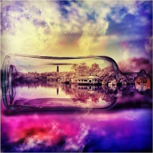 5d DIY square Diamond Painting landscape Sticker Drill Diamond Embroidery Round Diamond Mosaic Home Wedding decoration