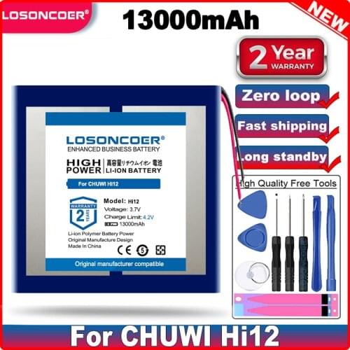 LOSONCOER 13000mAh Hi12 CWI527 CW1527 Battery for CHUWI Hi12 Dual Sys Tablet PC Batteries