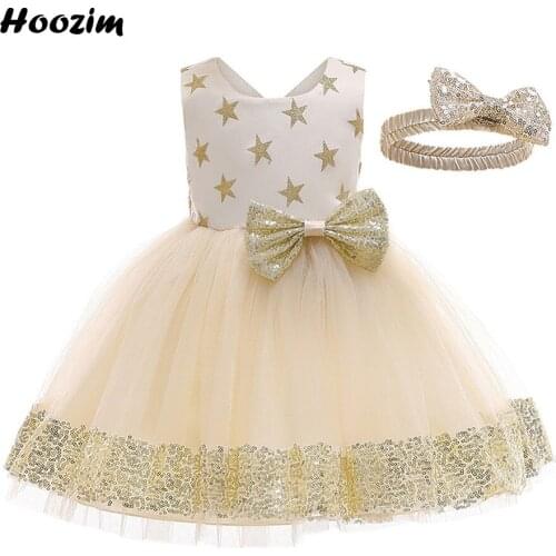 Champagne Back Deep V Shine Sequin Bow Prom And Evening Dress Girls 18M-6 Age Star Tulle Backless Wedding Ball Gown Dresses Kids