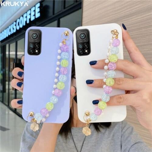 Bracelet Chain Phone Case For Xiaomi Mi 10T 10 11 Pro Redmi Note 10S 10 9S Pro POCO F3 X3 Pro NFC Silicone Hand Strap Cover