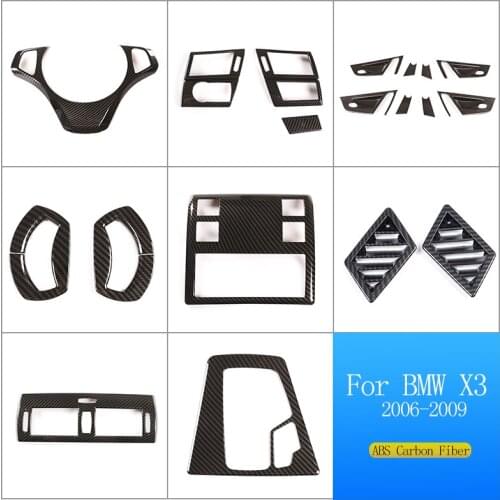 For 2006-2010 BMW X3 E83 ABS carbon fiber pattern inner door bowl protective cover glass lifting frame interior accessories
