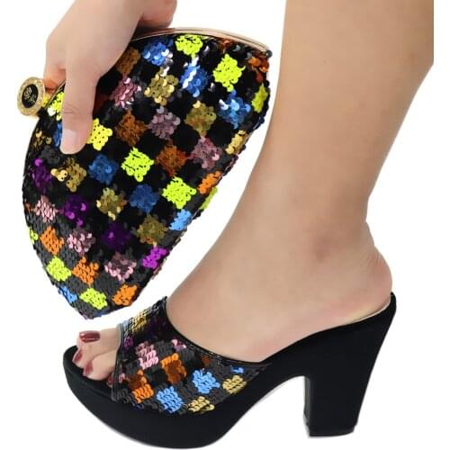 Doershow good price African Wedding Shoes and Bag Set Italian Shoes with Matching Bags Nigerian Women party! SDG1-3