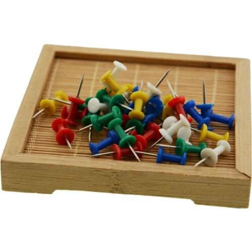 DONYAMY 50pcs/pack Home Plastic Top Stationery Map Push Pins Tacks