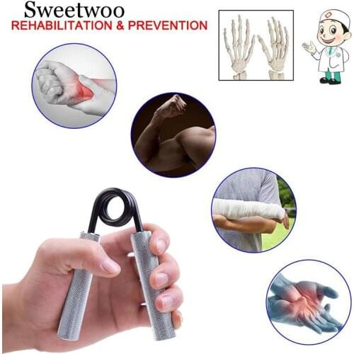 Sponge Heavy Hand Grip Arm Muscle Trainer Expander Fitness Professional Wrist Finger Gripper Strength Aluminum Handle Silver