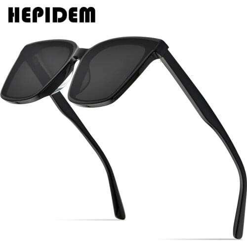 HEPIDEM Acetate Sunglasses Men Gentle 2021 New Fashion Cool Korean Square Sun Glasses for Women Vintage Mirrored gm tega