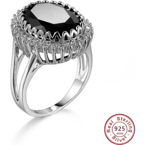 New Sexy Lady Black & White AAA CZ 925 Sterling Silver Ring Full Size Women Silver Jewelry Stamp Rings Free Shipping Wholesale