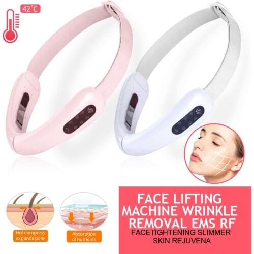 EMS Face Massager V Line Face Lifting Facial Machine Wrinkle Removal Slimming Strap Double Chin Face Slimmer Visage Beauty