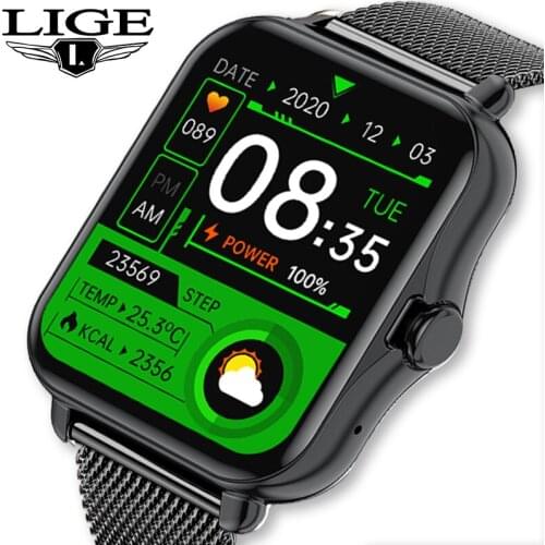 LIGE Smart Watch Men Waterproof Heart Rate Blood Pressure Monitor Fashion Mens Smartwatch Sports Watches Women For Android IOS