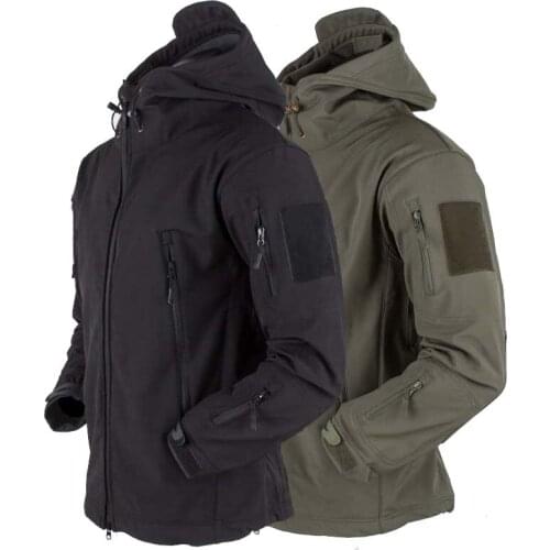 Men Hiking Jackets Tactical Jacket Airsoft Shark Skin Soft Shell Clothes Windbreaker Waterproof Hood Military Outdoor Jacket