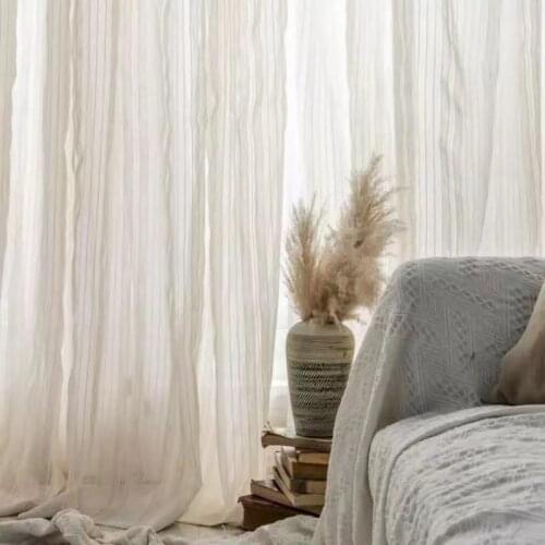 Nordic simple modern curtain stripe window screen suitable for living room bedroom balcony study sunshade curtain