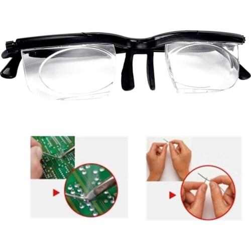 SweettreatsNew Adjustable Strength Lens Eyewear Variable Focus Distance Vision Zoom Glasses Magnifying Glasses with Storage Bag