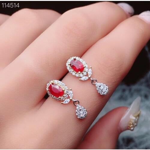 New Arrival Natural and Real Ruby Earring Natural And Real 925 sterling silver Rubby Earring Fashion Ring