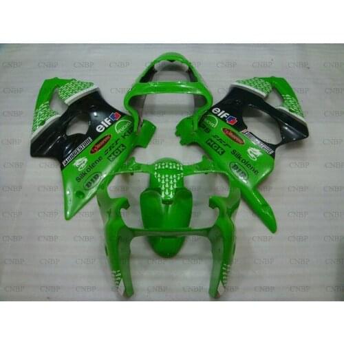 636 ZX-6r 2000 - 2002 Fairing for Kawasaki ZX6r 2002 Body Kits ZX6r 636 00 Green Raindrops Motorcycle Fairing