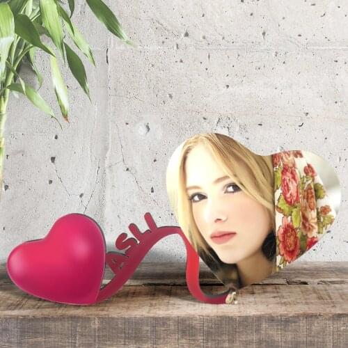 Personalized Heart Name Written Wood Frame-2