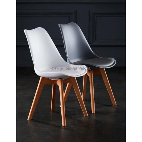 Simple leisure chair solid wood dining chair nordic modern home bedroom writing chair net red makeup back chair